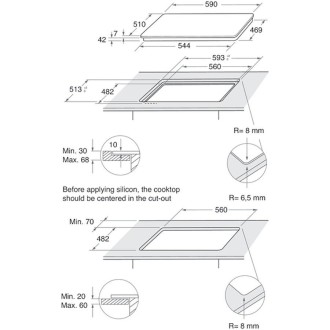 Table de cuisson Gaz Whirpool GOWL628NBFR