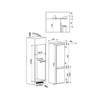 REFRIGERATEUR COMBINE ENCASTRABLE HOTPOINT ARISTON HAB7032D