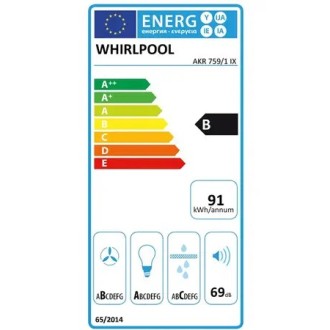 HOTTE DECO WHIRLPOOL L.90CM AKR759/1IX