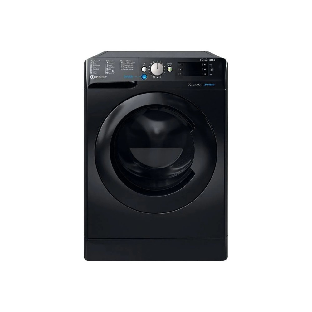 LAVE LINGE SECHANT INDESIT NOIR BDE761682XKFRN