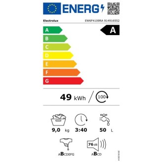 LAVE LINGE ELECTROLUX FRONTAL BLANC 9KG 1400T/MIN EW6F4109RA