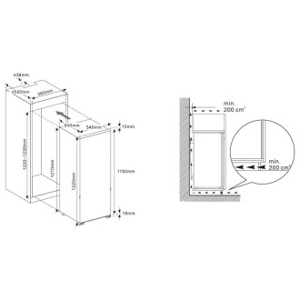 REFRIGERATEUR INT. DE DIETRICH 199L - FROID STATIQUE - DRL1220ES