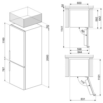 COMBINE SMEG INOX 235L+96L FROID VENTILE CL.E - RC19XDNE