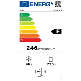 COMBINE SMEG INOX 235L+96L FROID VENTILE CL.E - RC19XDNE