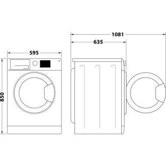 LAVE LINGE WHRLPOOL FRONTAL BLANC 11 KG 1400 T/MIN 76 DB CL. A - FFDD1