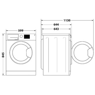 LAVE LINGE HUBLOT SEMI-PRO SILVER WHIRLPOOL AWH912S/PRO