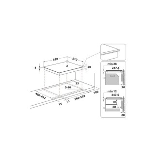 TABLEDE CUISSON INDUCTION WHIRLPOOL 3 FOYERS WSQ8360NE