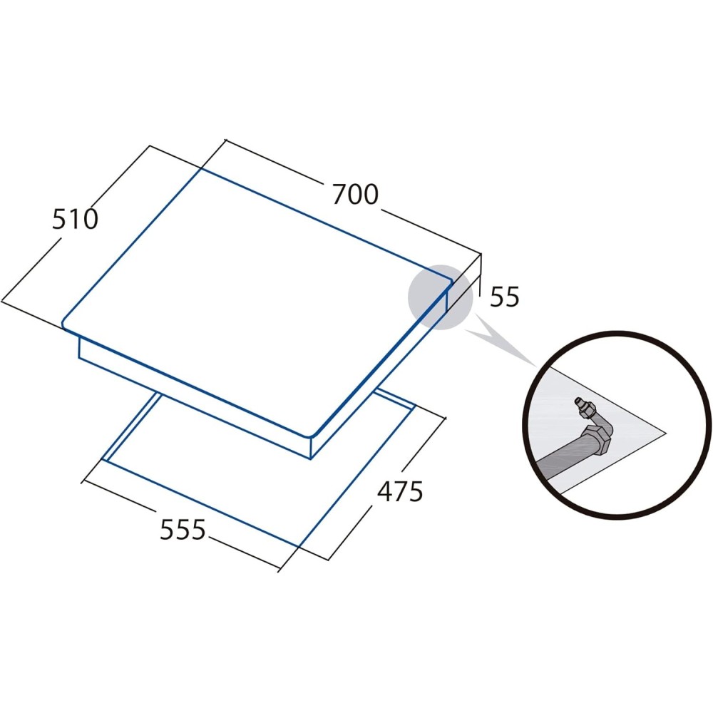 TABLE DE CUISSON GAZ CATA L7005CI