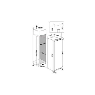 REFRIGERATEUR ENCASTRABLE INDESIT 262L+30L INSZ18012 REFRIGERATEUR ENCASTRABLE INDESIT 262L+30L INSZ18012