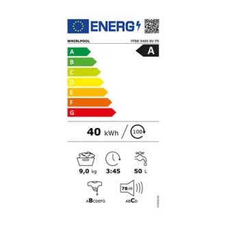 LAVE LINGE HUBLOT 9KG WHIRLPOOL FFBB9489BVFR