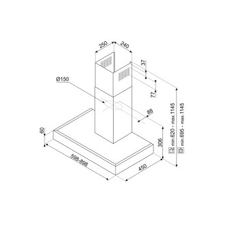 HOTTE DECO L.60 CM INOX SMEG KATE600CEX