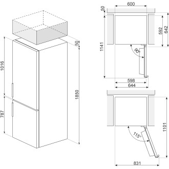 COMBINE SMEG BLANC 204L + 96L NO FROST RC18WDNE