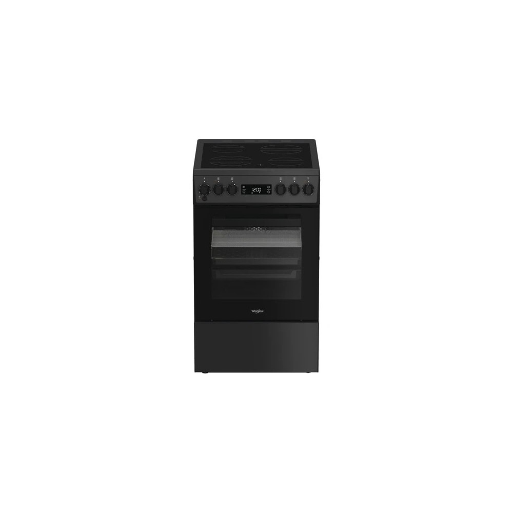 CUISINIERE VITROCERAMIQUE NOIR L.50CM 4 FOYERS WHIRLPOOL W5V8LCSA