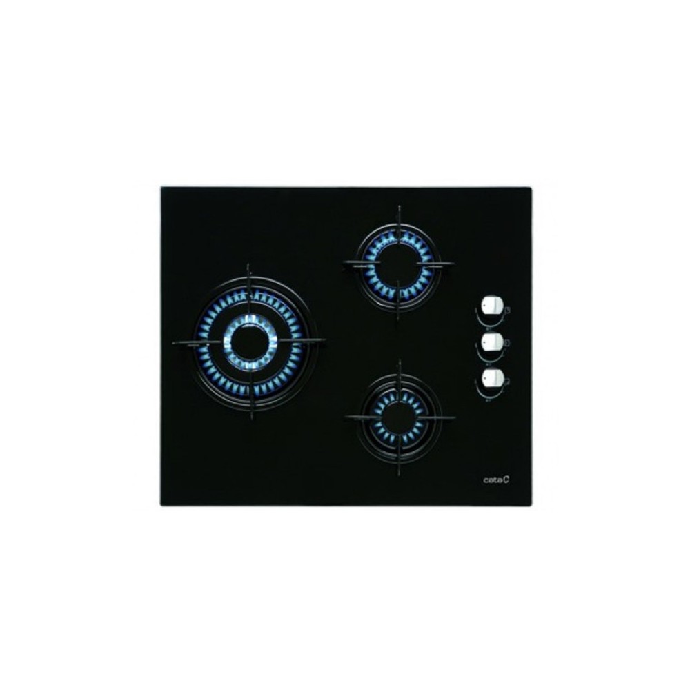 TABLE DE CUISSON GAZ CATA 3 FEUX CI6021BK