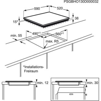Plaque vitro 4 Zones ELECTROLUX  EHF6547FOK