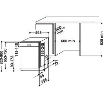 Lave vaisselle tout intégrable L.60cm WHIRLPOOL WBC3C33PX