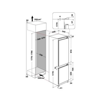 Réfrigérateur encastrable combiné ART6600LHE Whirpool
