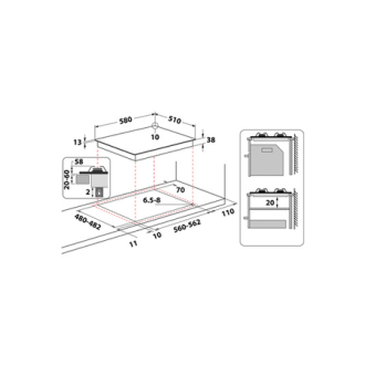 Table de cuisson gaz Whirpool TGML660NB