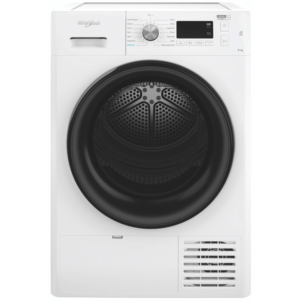 SECHE LINGE WHIRLPOOL HUBLOT POMPE A CHALEUR 8KG 64DB CL.A++ - FFTM1182BFR SECHE LINGE WHIRLPOOL HUBLOT POMPE A CHALEUR 8KG 64DB CL.A++ - FFTM1182BFR